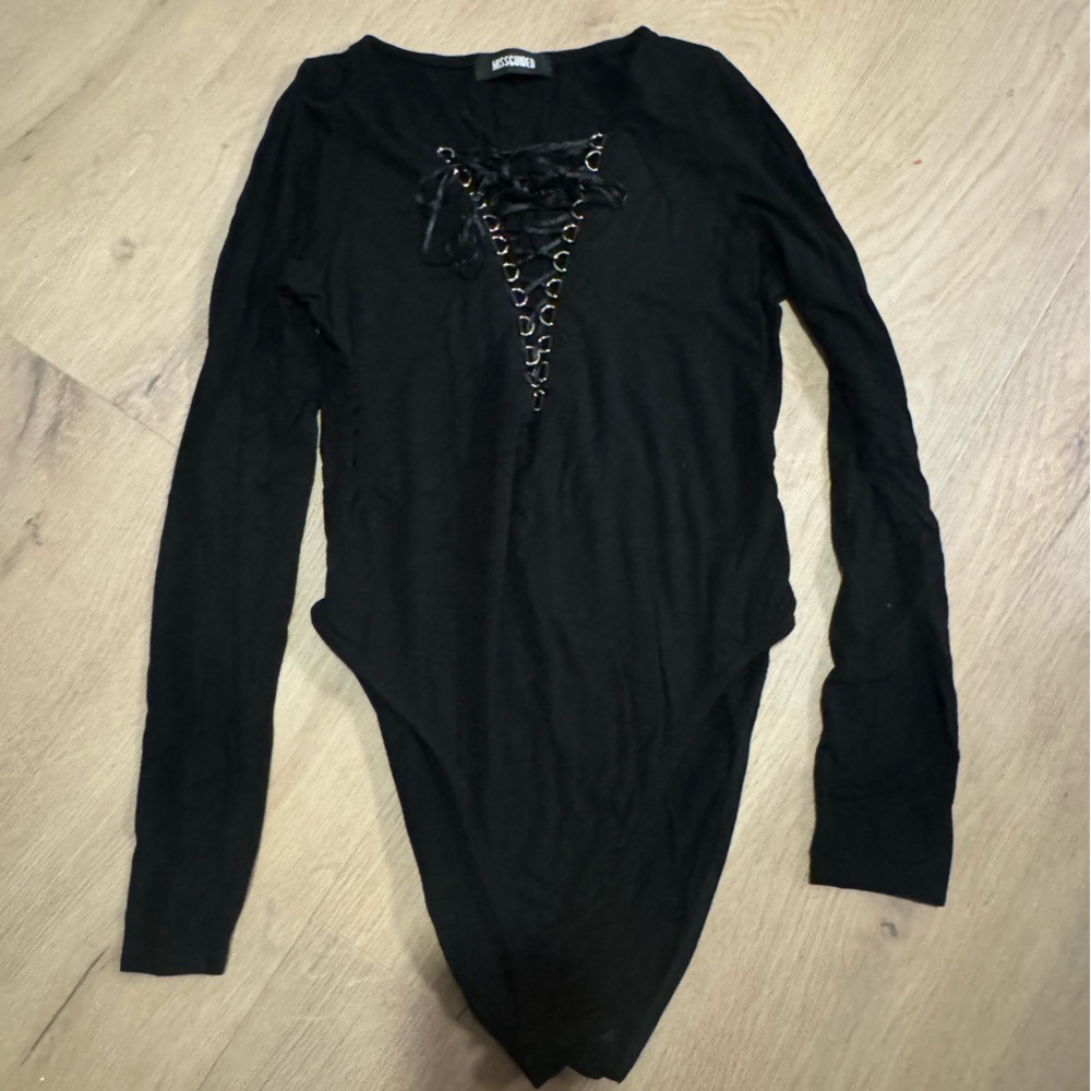 Missguided black laced bodysuit size Medium used